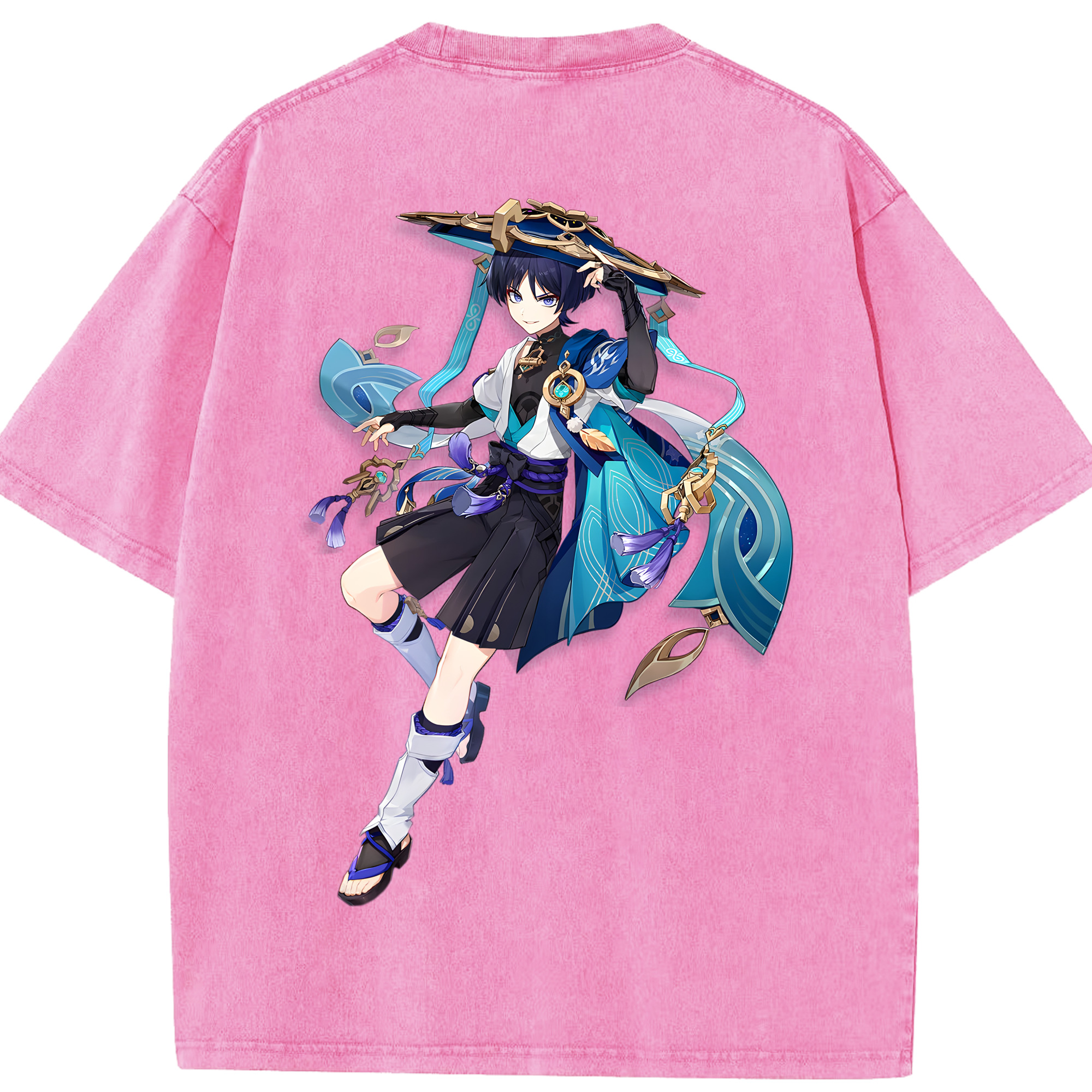 げんし神 さんペい genshin Sanpei 綿100% ヴィンテージ風 半袖Tシャツ（背面プリント）